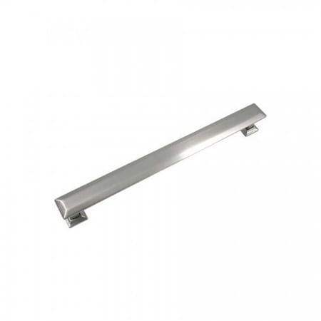 Strategic Brands 8 in. Satin Nickel Poise Cabinet Pull with Back Plate 83828